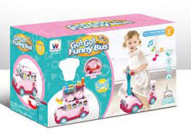 Jucarie interactiva bucatarie, 3 in 1, Roz,Go go funny bus